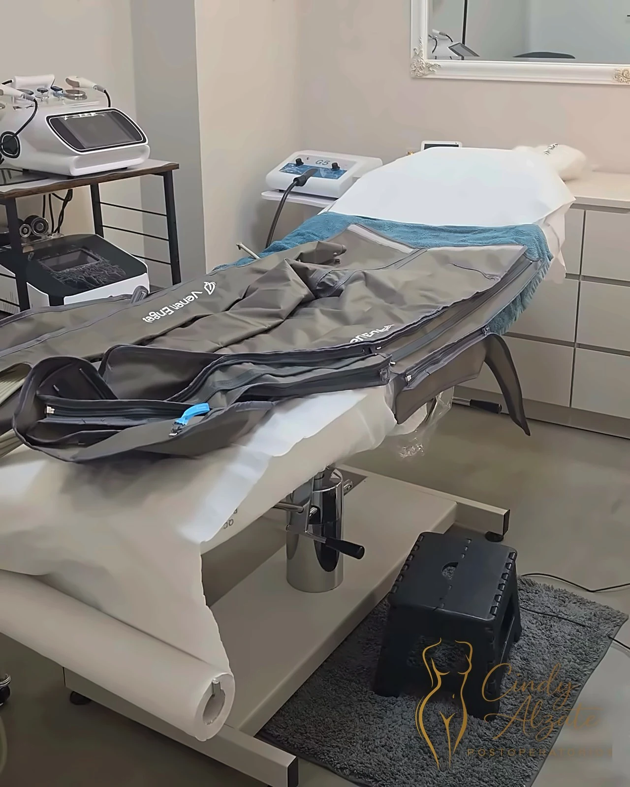 Cabina de rehabilitación postoperatoria en Alicante con presoterapia y aparatología